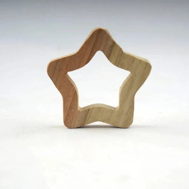 Neem Wood Teether - Star   Moon   Cloud