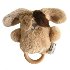 OB Designs - Dingaring Teething Rattle - Dave Dog Brown