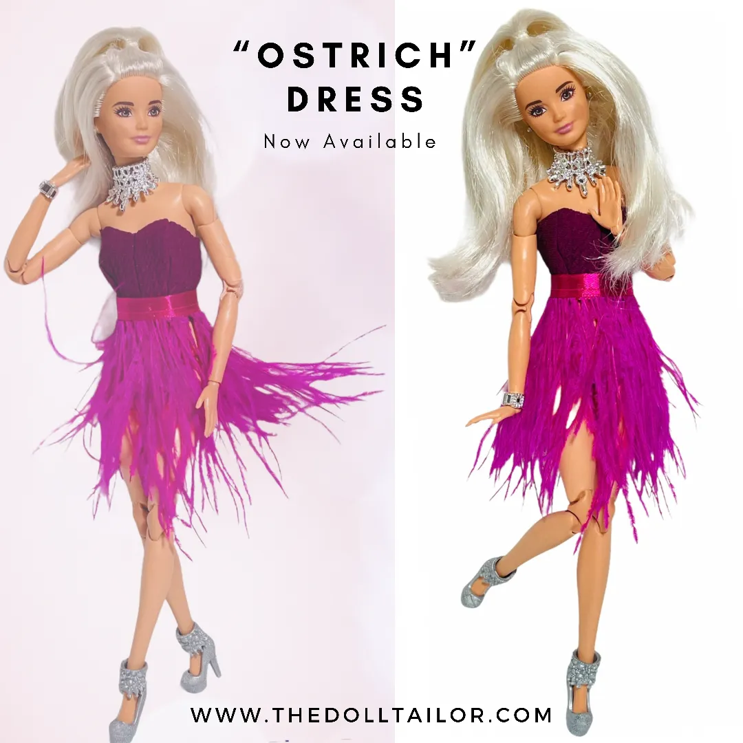 Pink dress for Barbie doll cocktail dress
