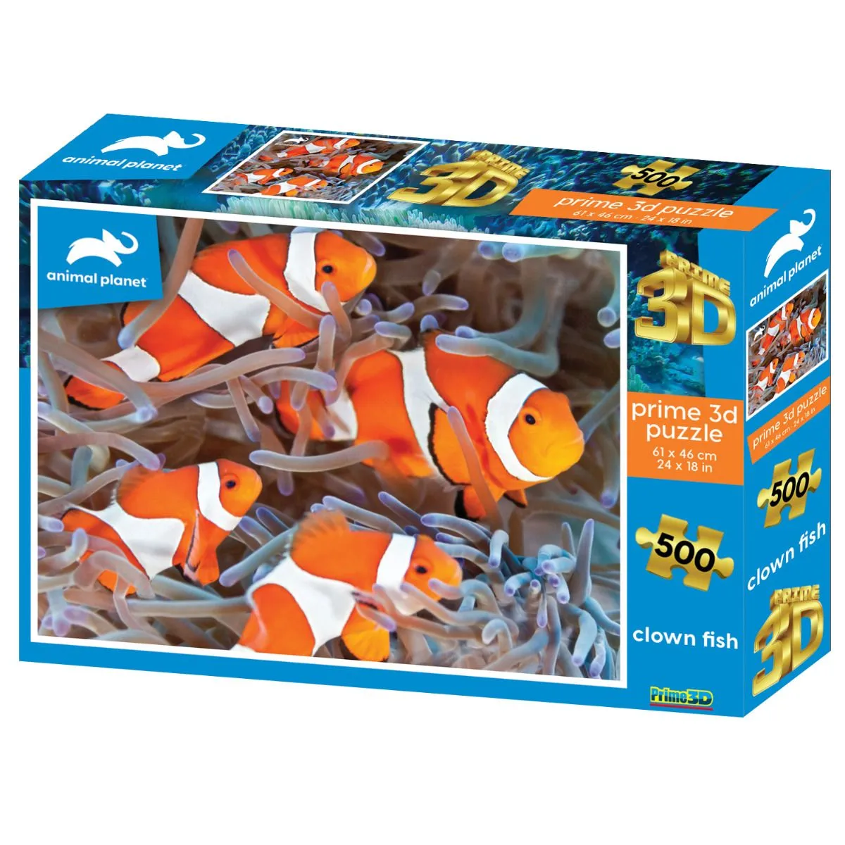 Prime 3D Puzzles - Animal Planet- Clown Fishes 500 pcs Puzzle