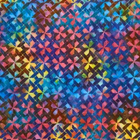 Quilt Inspired Borders Batiks - Windmill Pearl Blue Yardage