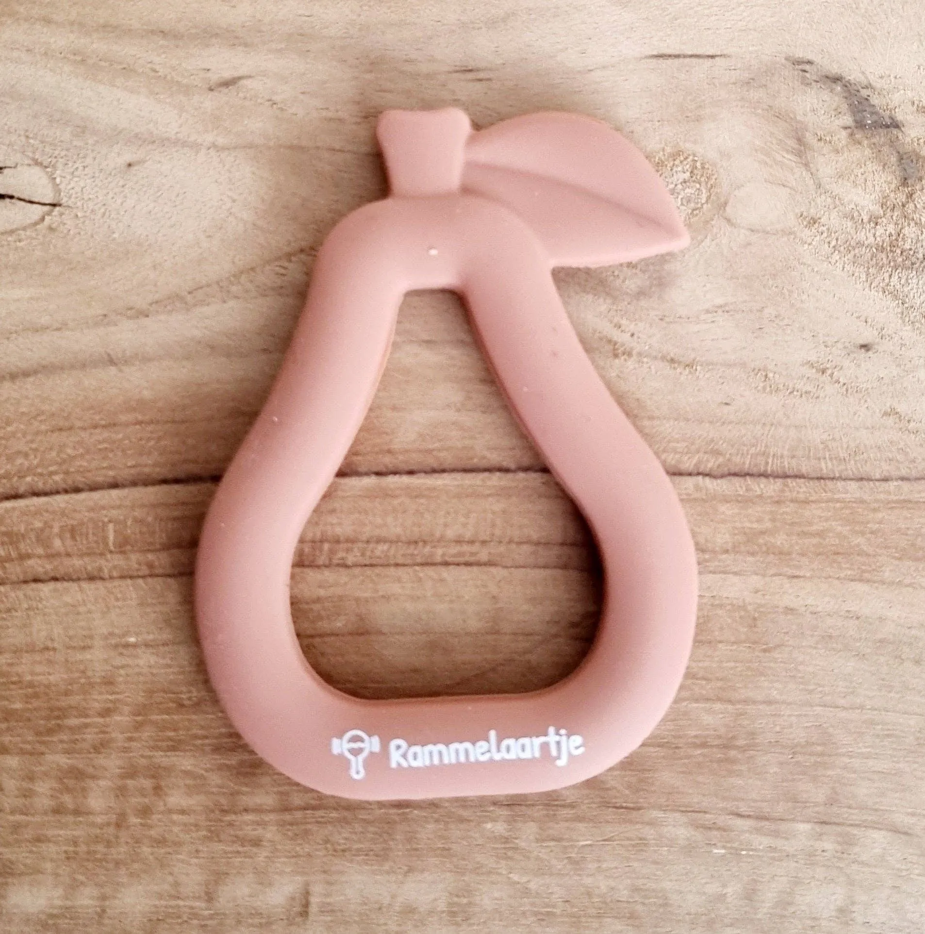 Rammelaartje - Silicone teether Pear - Terracotta