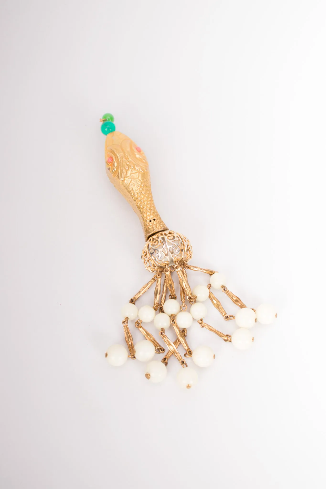 Rattling Snake Tassel Brooch