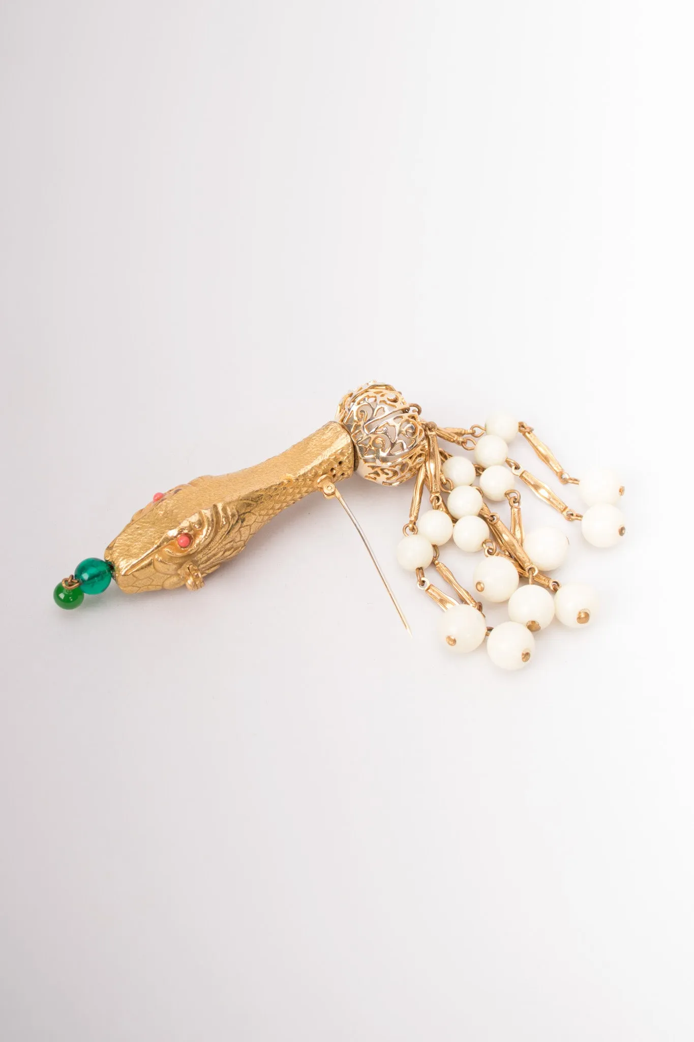 Rattling Snake Tassel Brooch