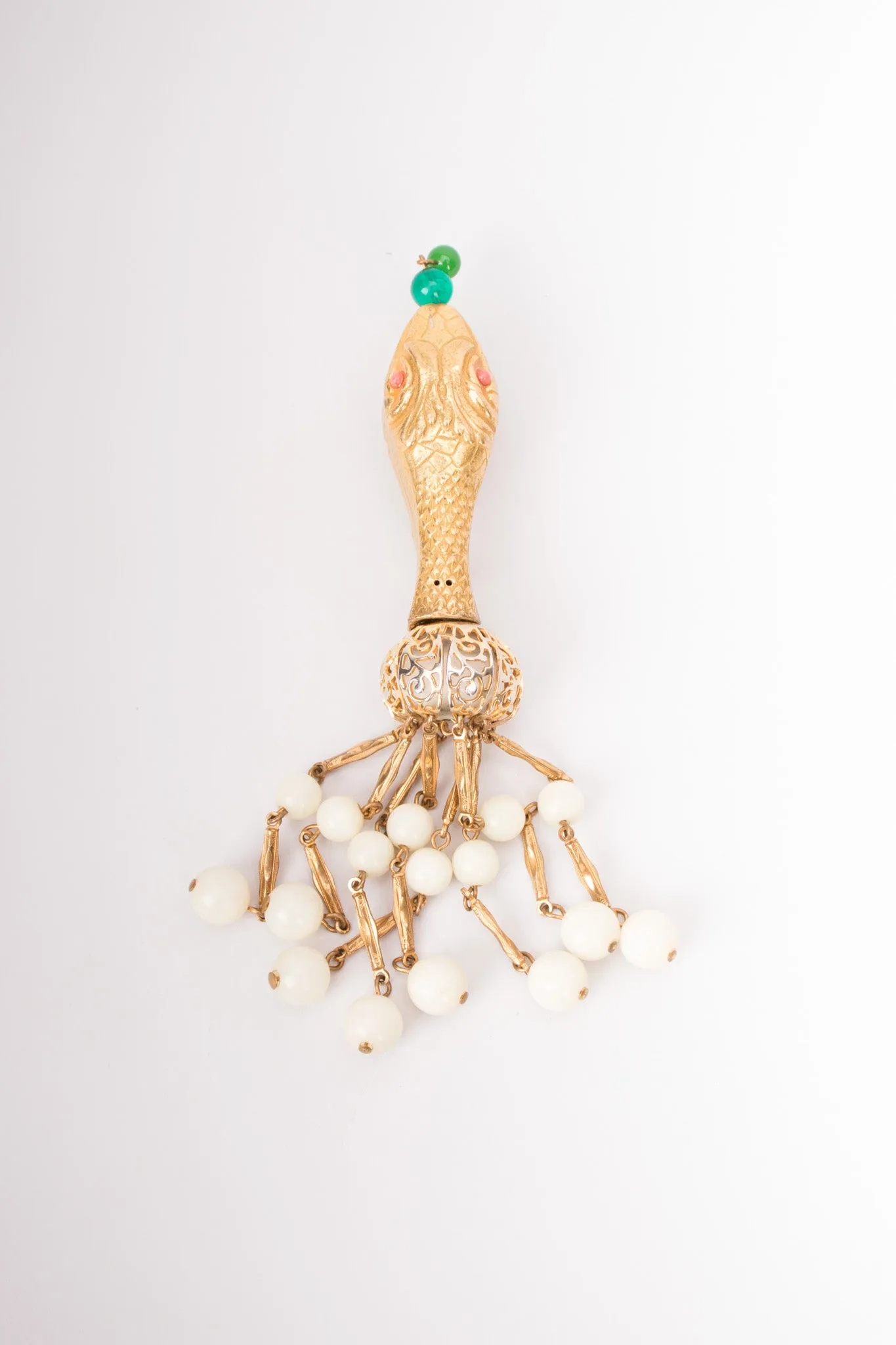 Rattling Snake Tassel Brooch