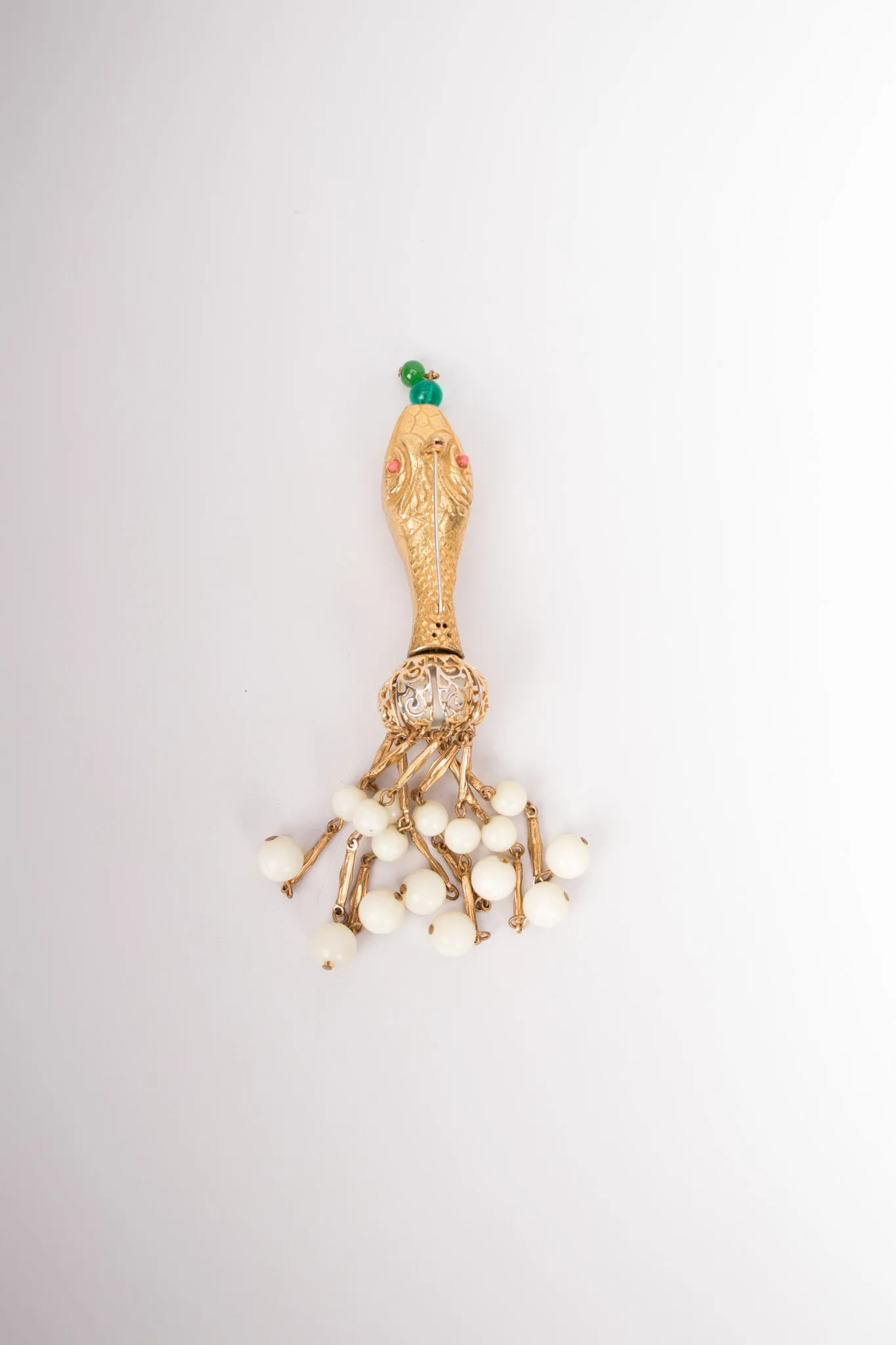 Rattling Snake Tassel Brooch