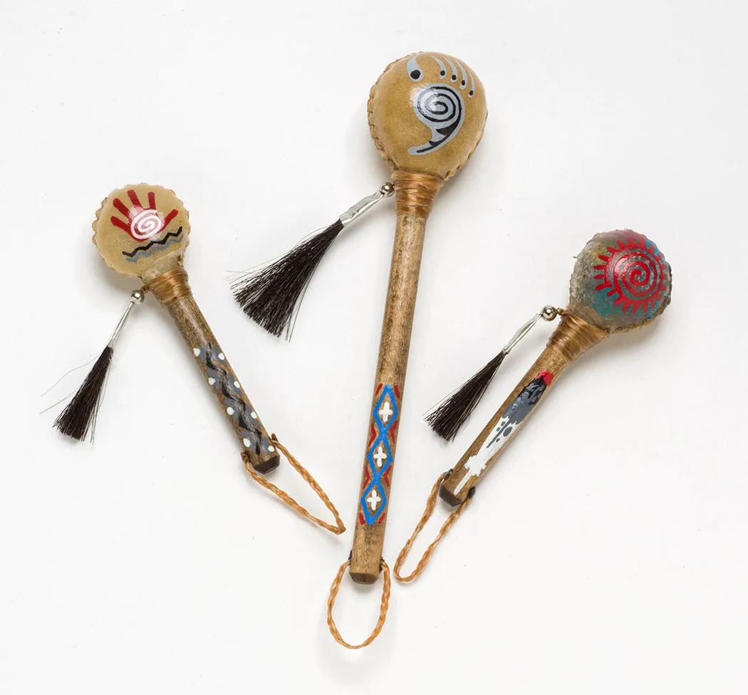 Set Of Three Handmade Rattles Or Ornaments