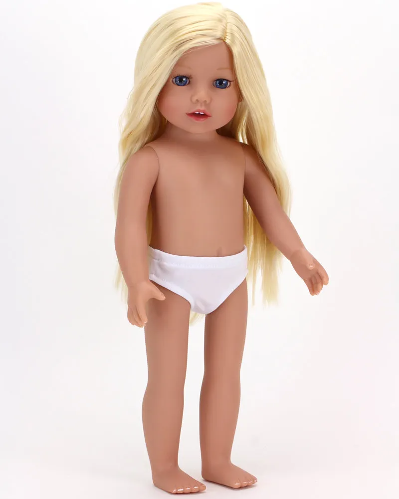 Sophia's by Teamson Kids 18 Inch Baby Doll "Chloe" with Pink Dress & Doll Shoes, Everyday Girl Collection, 18'' All Vinyl Doll with Blonde Hair