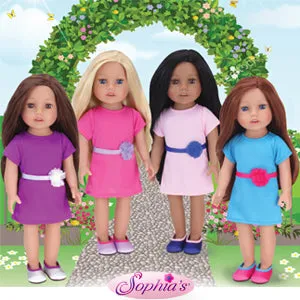 Sophia's by Teamson Kids 18 Inch Baby Doll "Chloe" with Pink Dress & Doll Shoes, Everyday Girl Collection, 18'' All Vinyl Doll with Blonde Hair