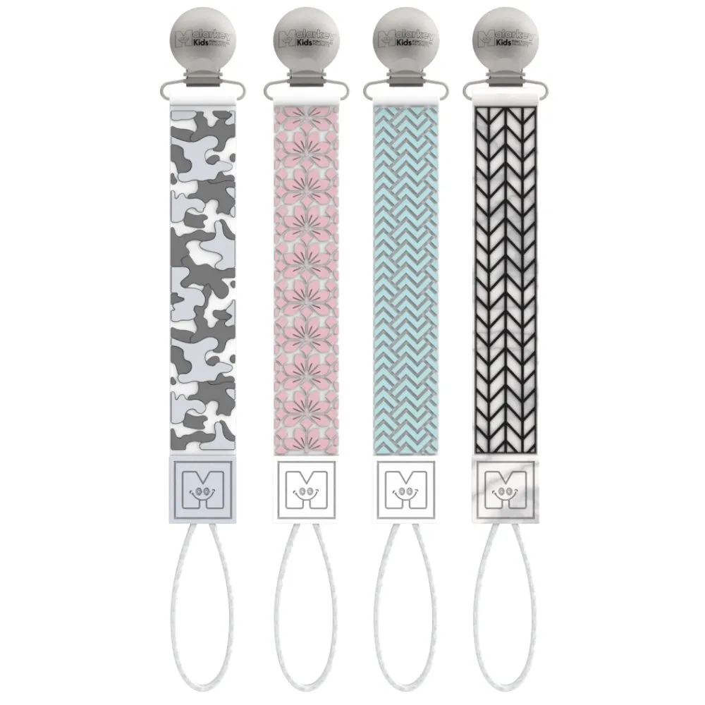 Teether Tether - Black and White Chevron