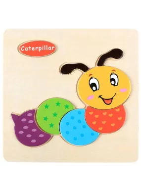 Wooden Puzzles for Kids Boys and Girls Animals Set Caterpillar