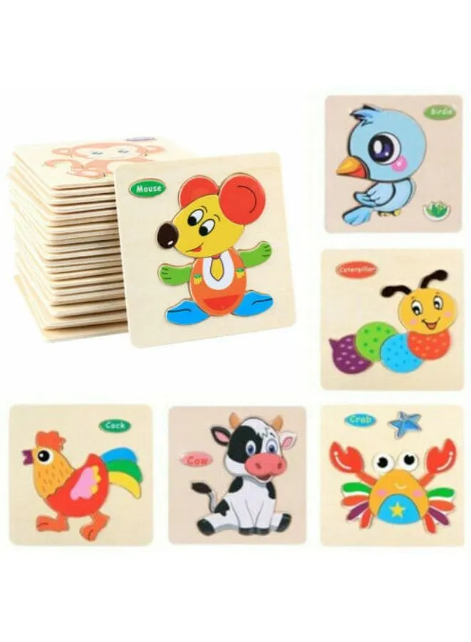 Wooden Puzzles for Kids Boys and Girls Animals Set Dolphin