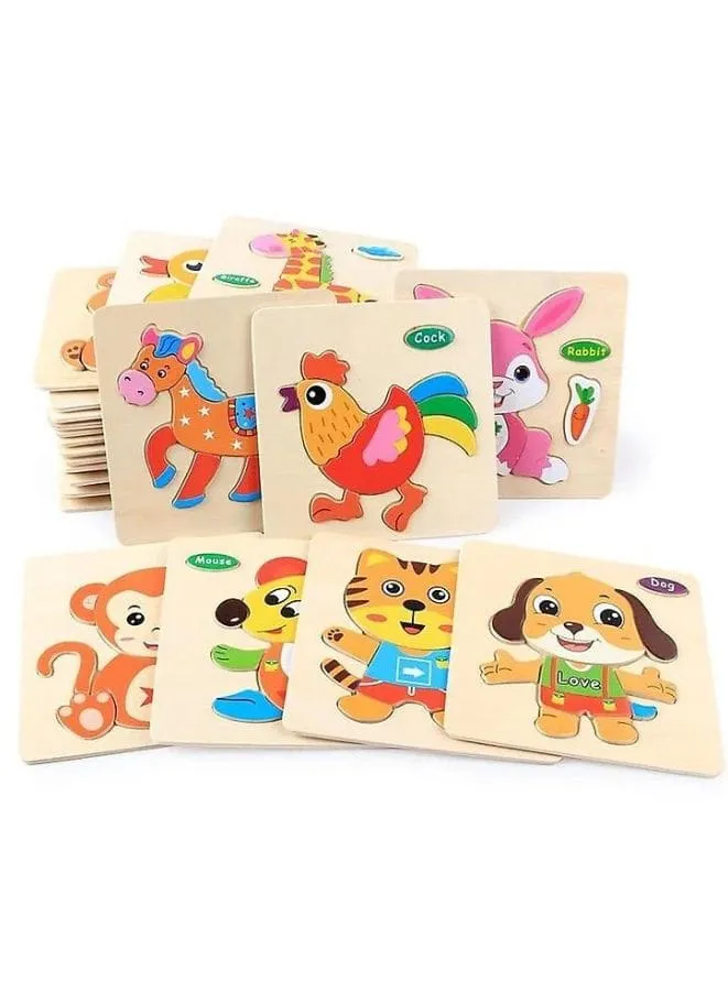 Wooden Puzzles for Kids Boys and Girls Animals Set Dolphin