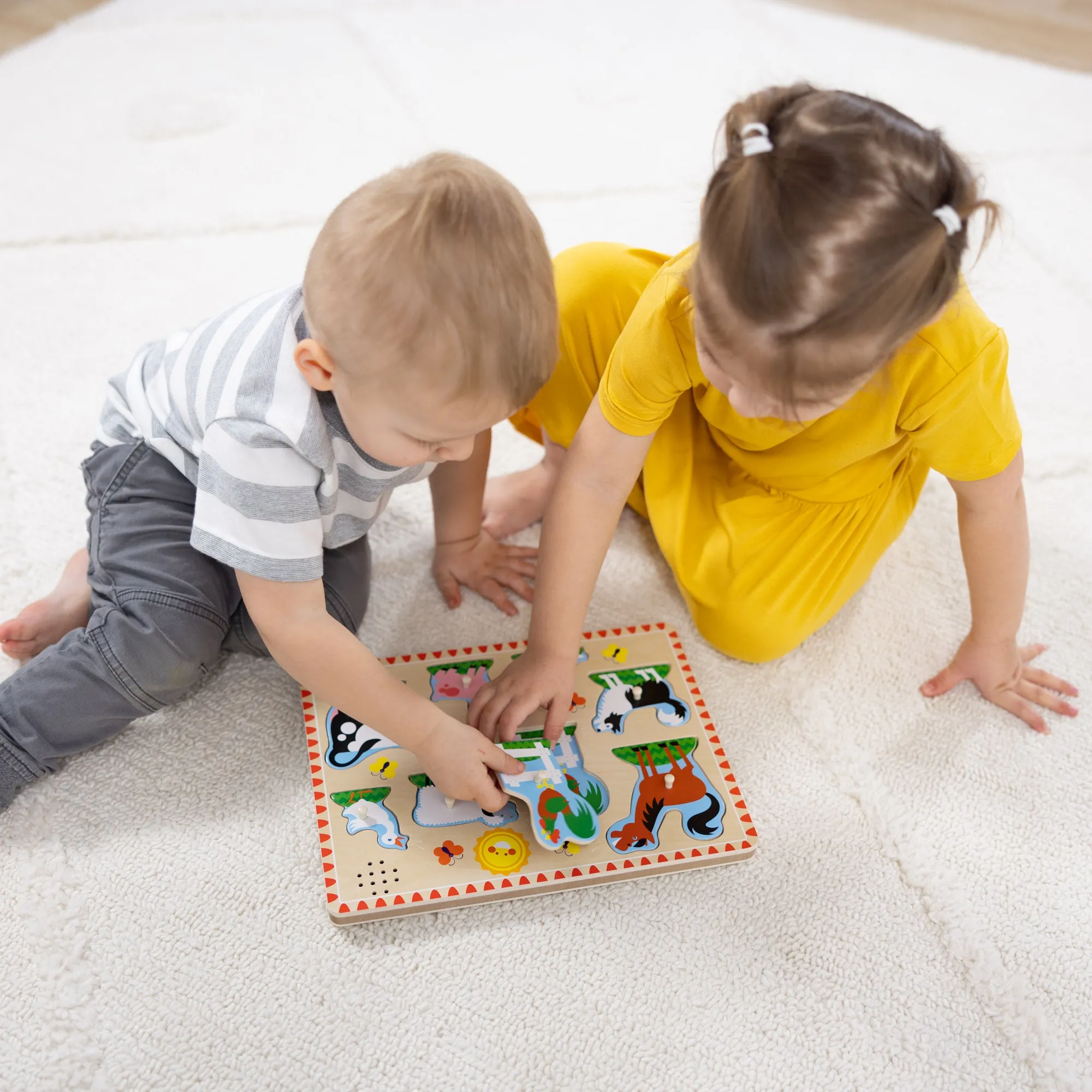 Wooden Sound Puzzle 2-Pack – Farm Animals, Vehicles