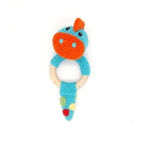 Wooden Teething Ring - Turquoise Dino