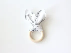 Woodland Forest Animal Silicone Bunny Ear Teether | Gender Neutral Baby Shower Gift Sensory Toy | CPSC Compliant